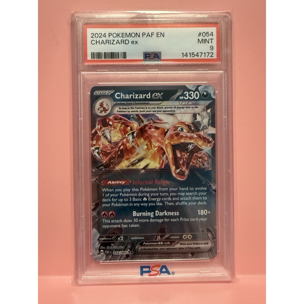 2024 Pokémon Paldean Fates Charizard ex 054/091 PSA 9 Mint